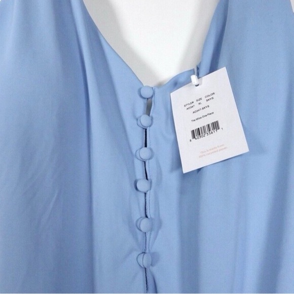 NWT Andie Swim Women's The Milos One Piece Swimsuit Sky Blue Size XL - Picture 5 of 9